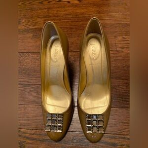 J. Crew Women's Shiny Gold Heels